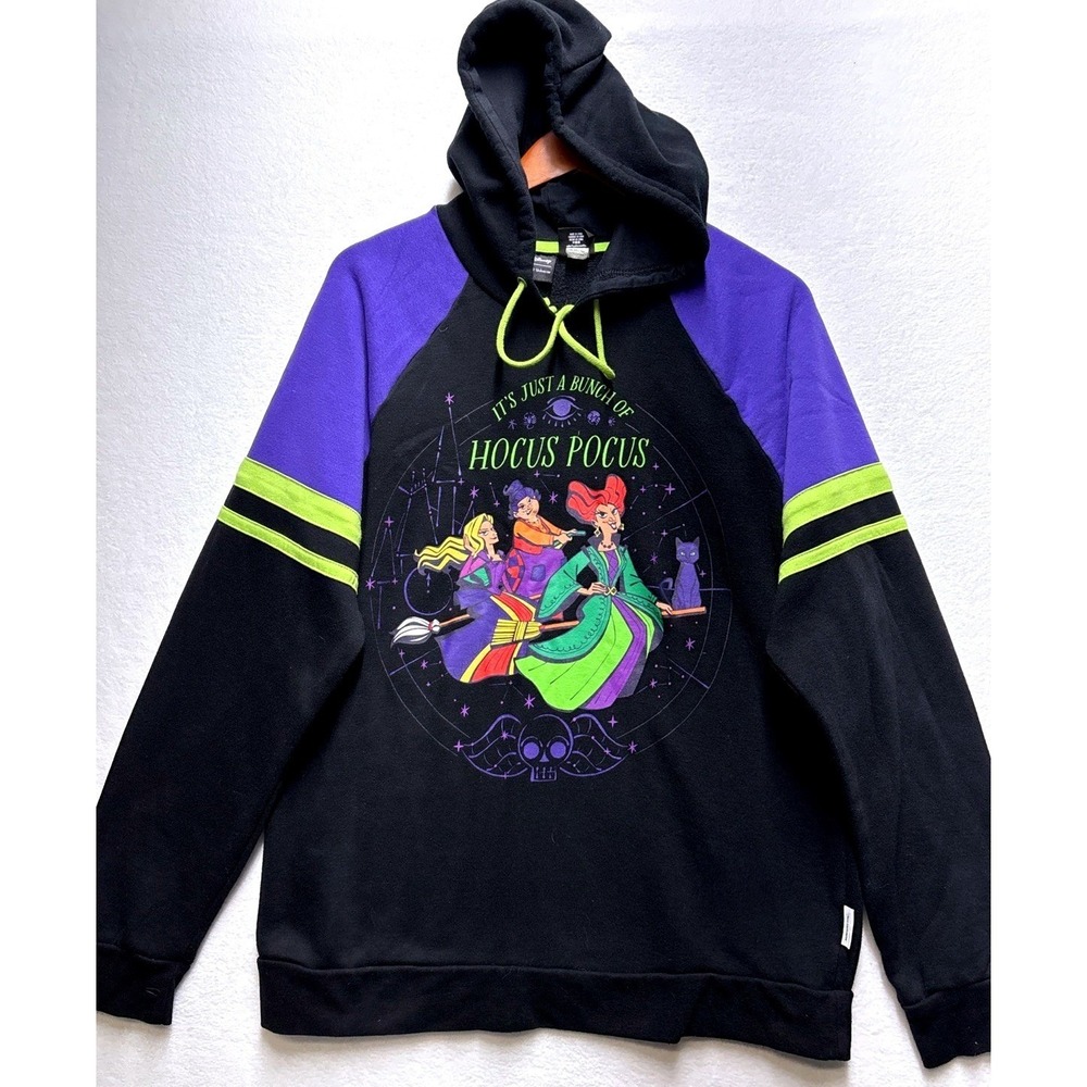 Disney Her Universe Hocus Pocus Hoodie Sweatshirt Women's L Black Purple